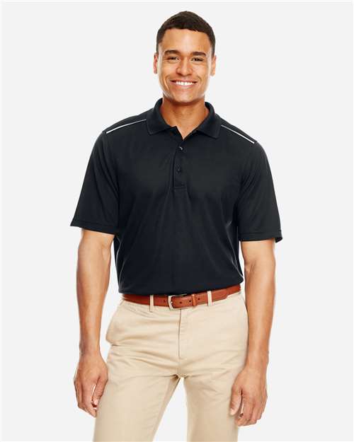 CORE365 Men's Radiant Performance Piqué Polo with Reflective Piping