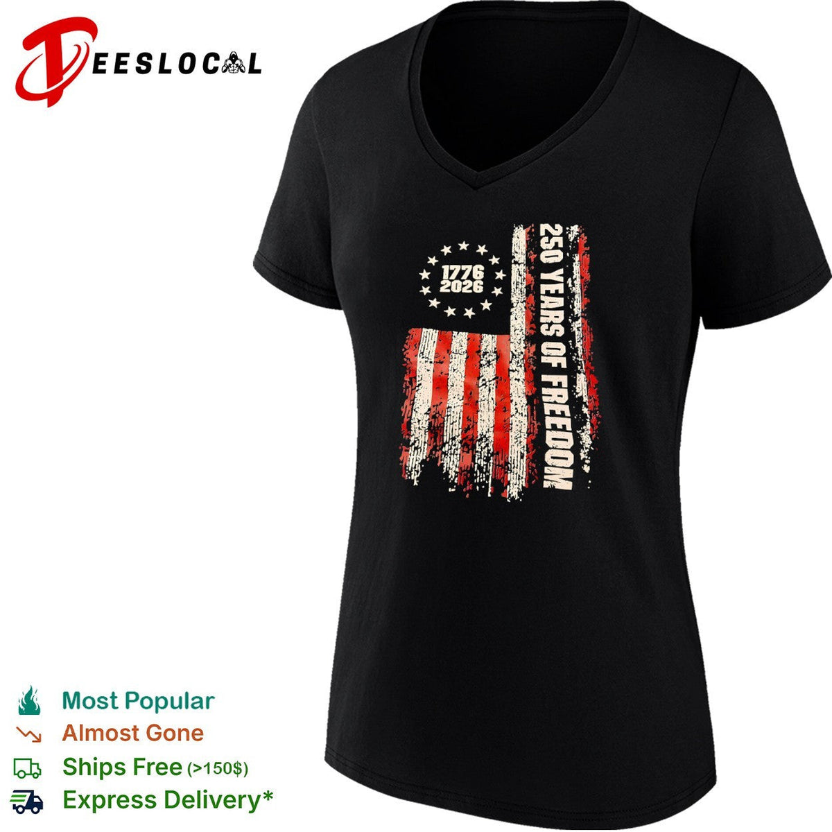 1776 2026 250 Years of Freedom American Flag United States Semiquincentennial shirt Unisex