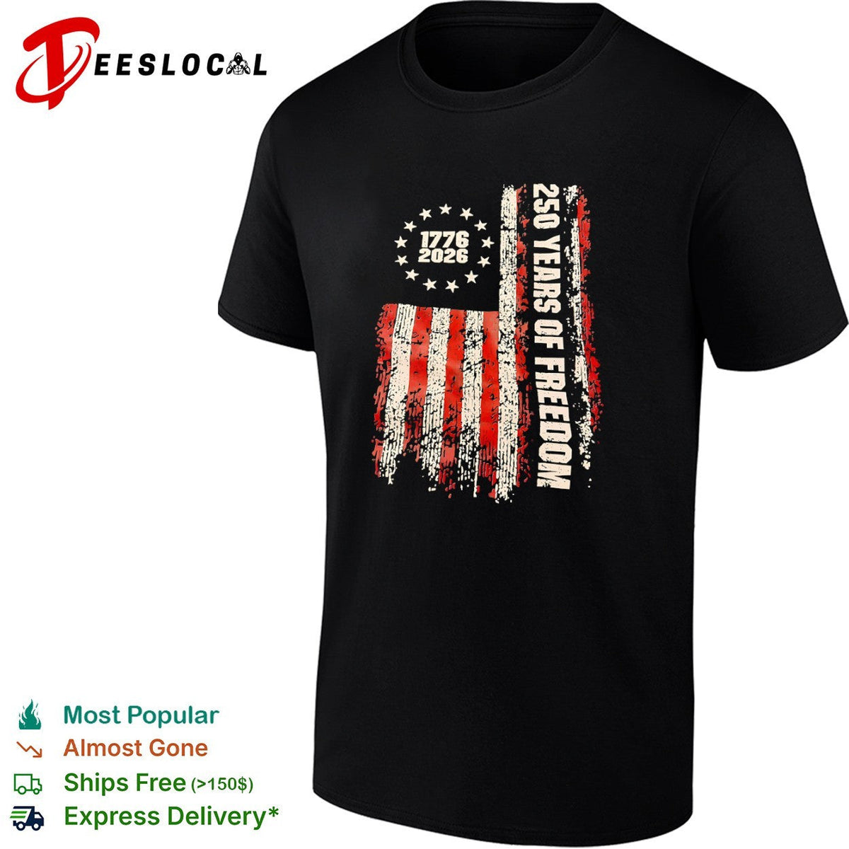 1776 2026 250 Years of Freedom American Flag United States Semiquincentennial shirt Unisex