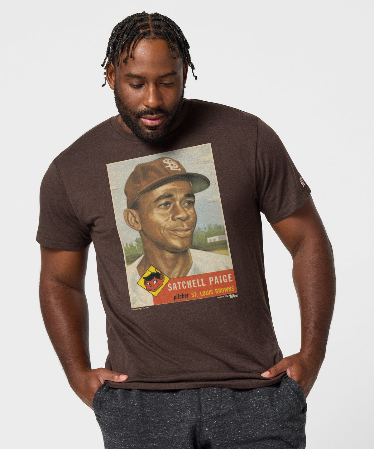 1953 Topps Baseball Satchel Paige Browns Unisex