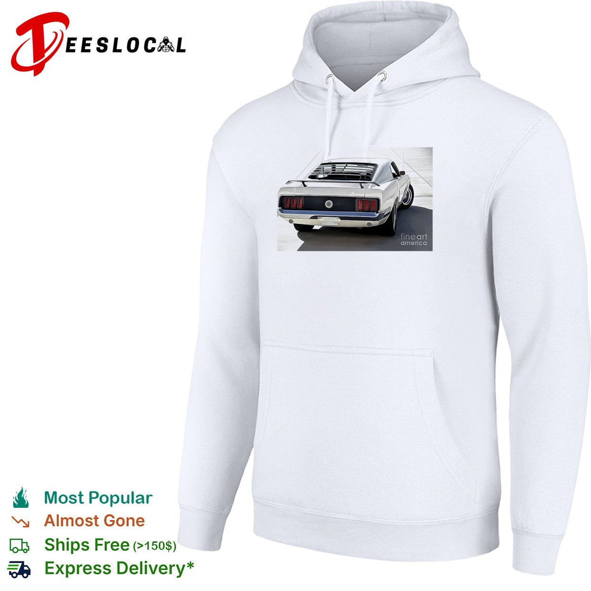 1969 Ford Mustang Fastback Classic Muscle Car Rear View shirt Unisex