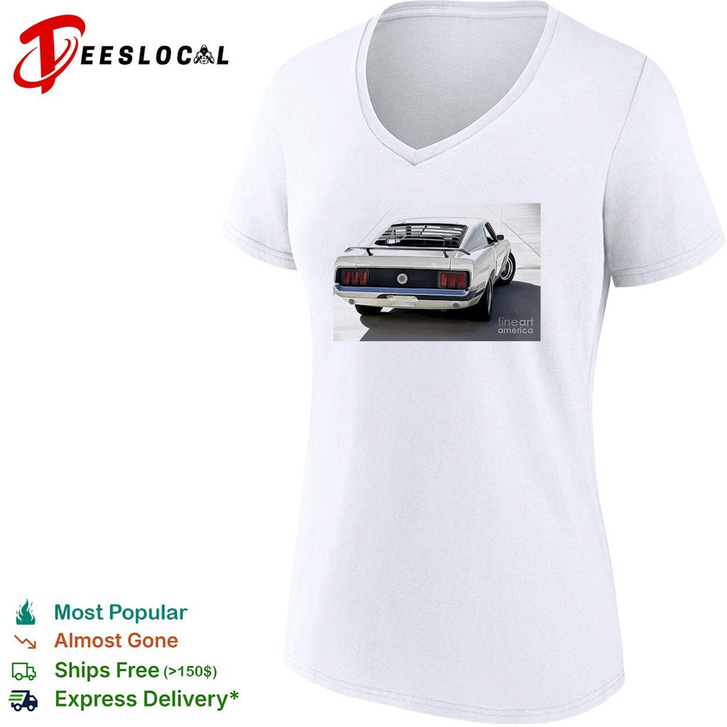 1969 Ford Mustang Fastback Classic Muscle Car Rear View shirt Unisex