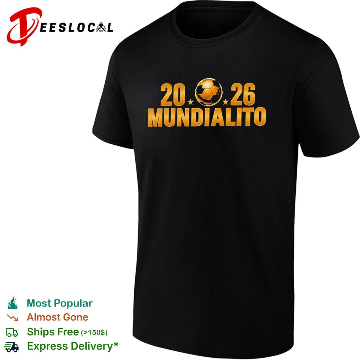 2026 Mundialito Gold Soccer Shirt Unisex