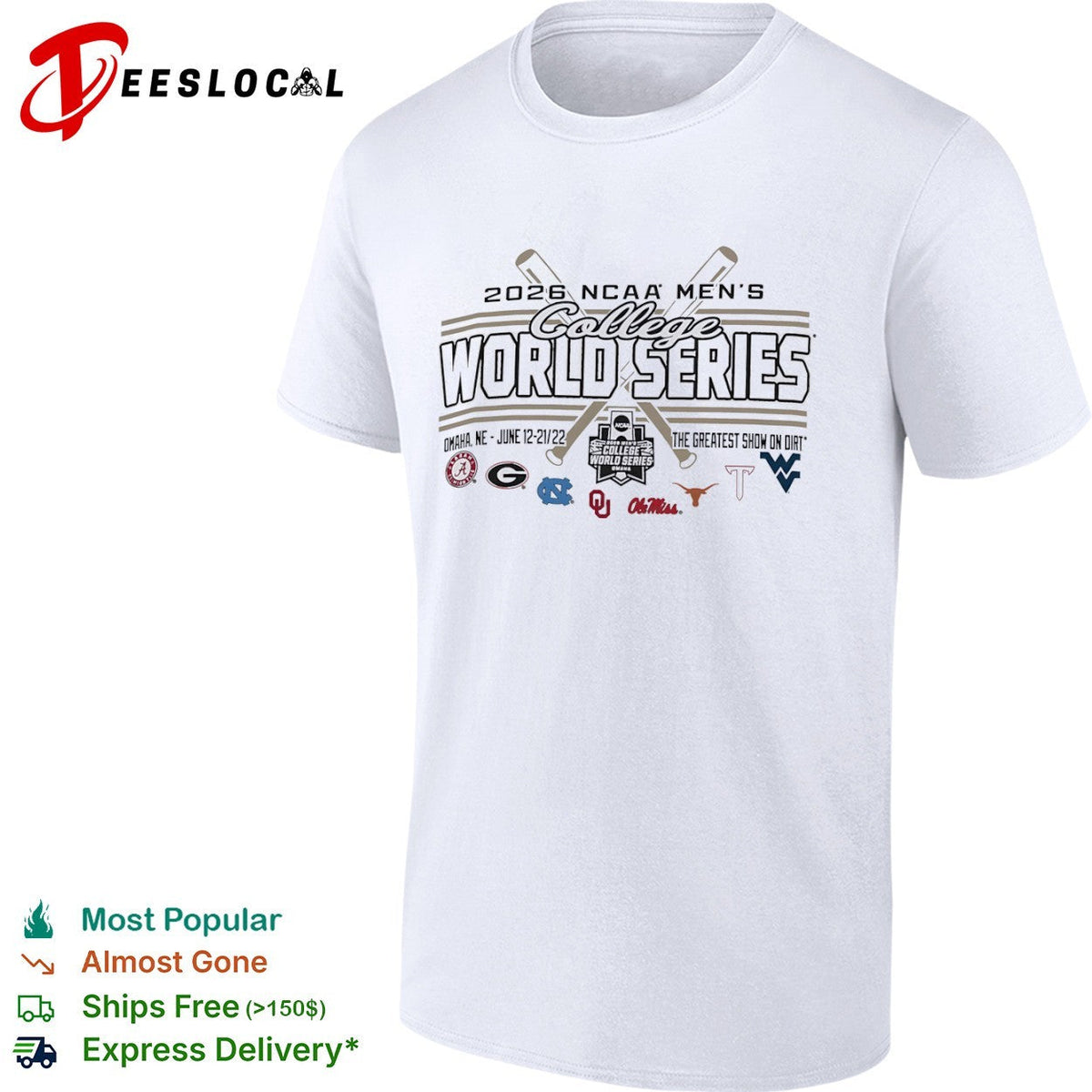 2026 NCAA Men’s College World Series the greatest show on dirt shirt Unisex
