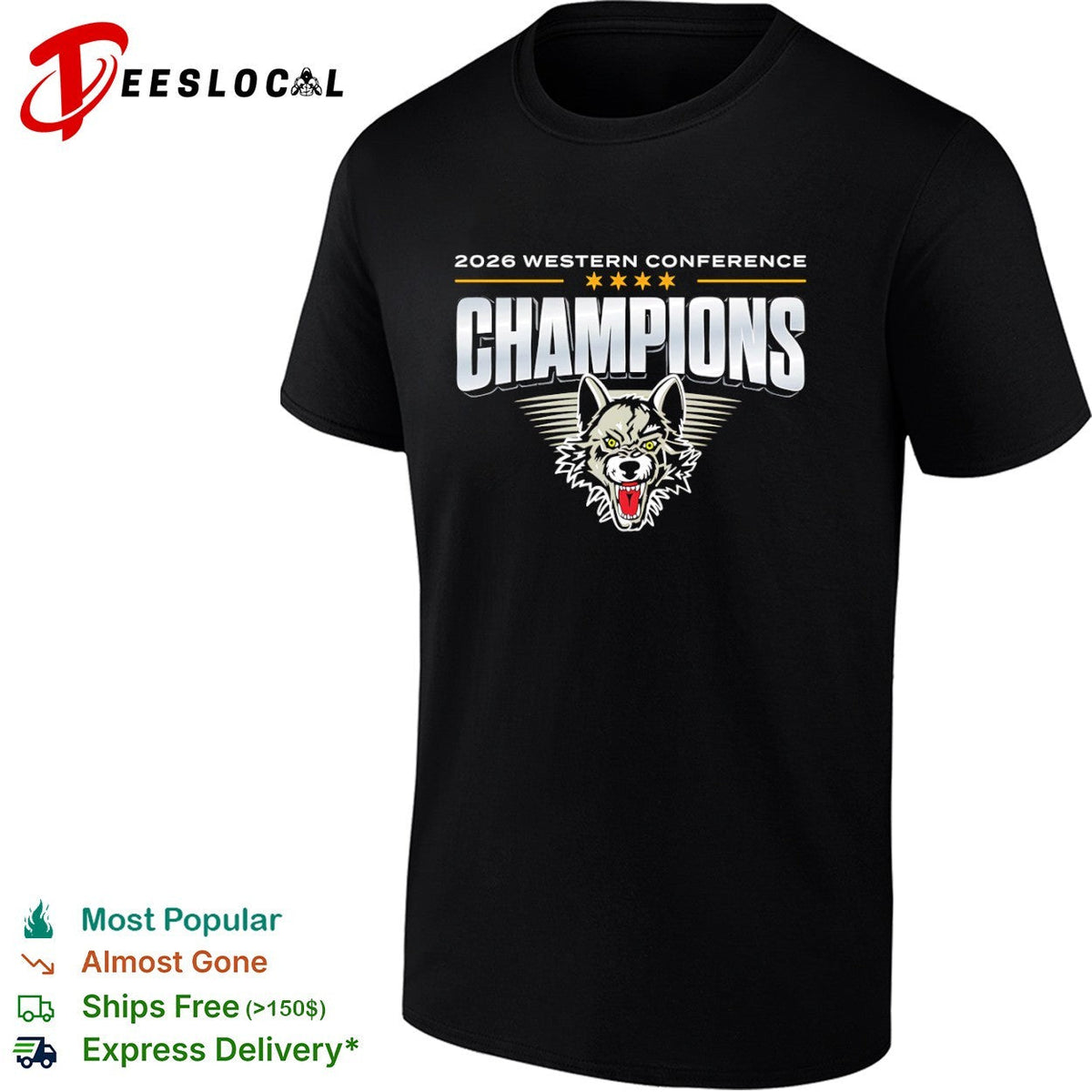 2026 Western Conference Champions Chicago Wolves Mascot Logo Basketball shirt Unisex
