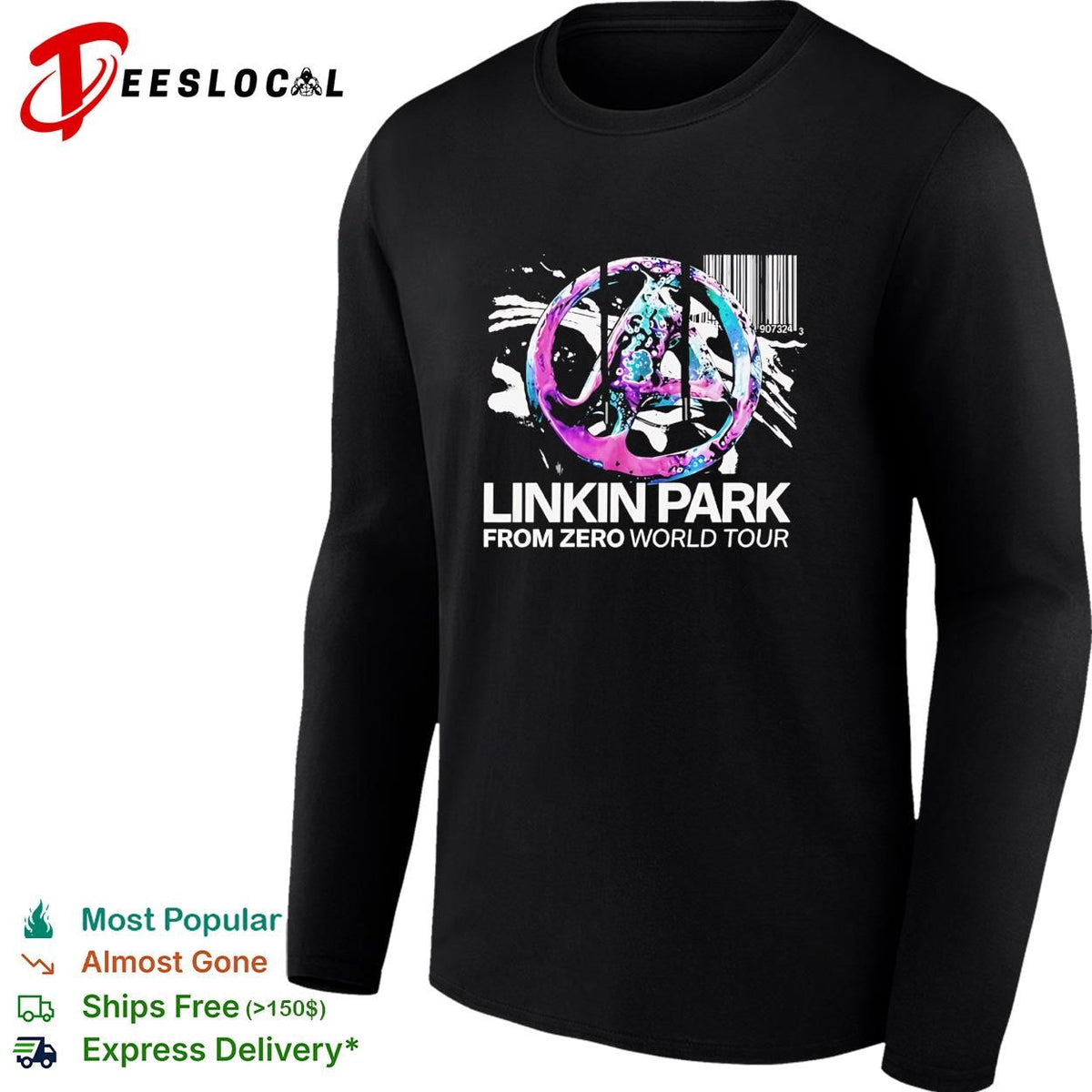 Linkin Park From Zero world tour paint splatter peace sign logo graphic shirt Unisex