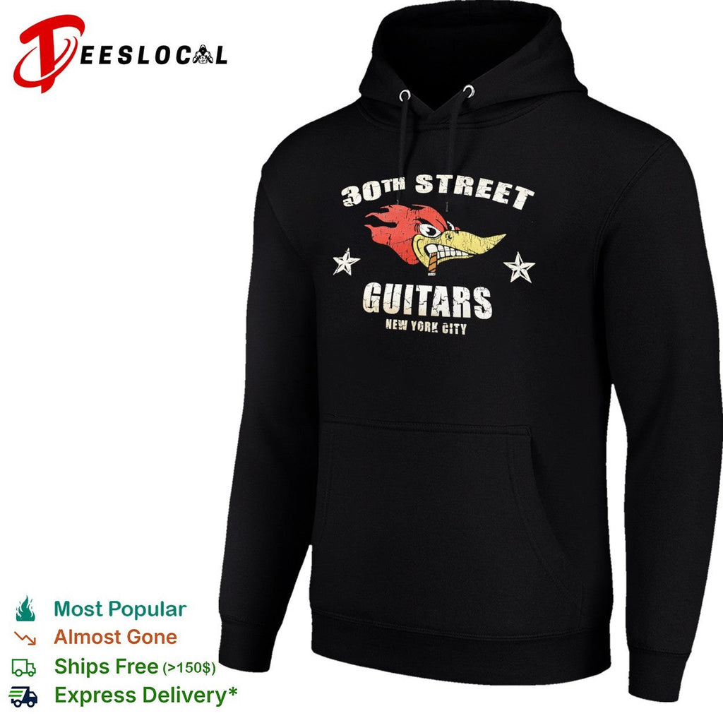 30th Street Guitars New York City Woody Woodpecker smoking cigar logo shirt Unisex