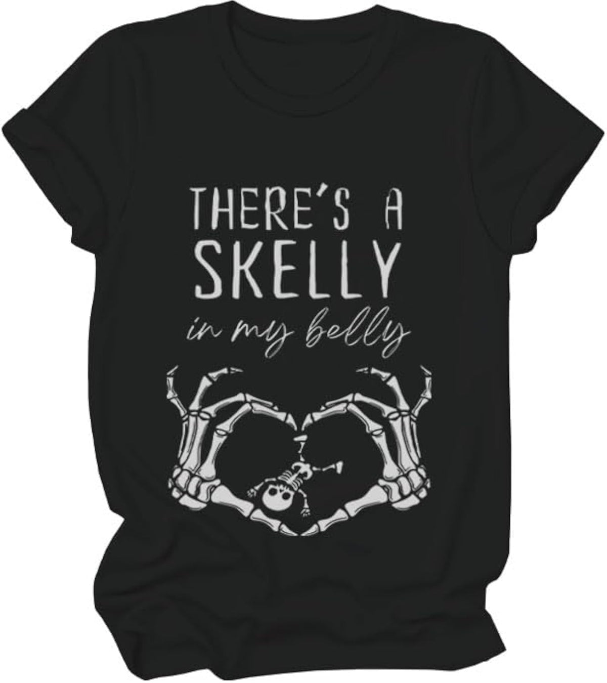 There's A Skelly in My Belly Shirt, Halloween Maternity Shirts for Women