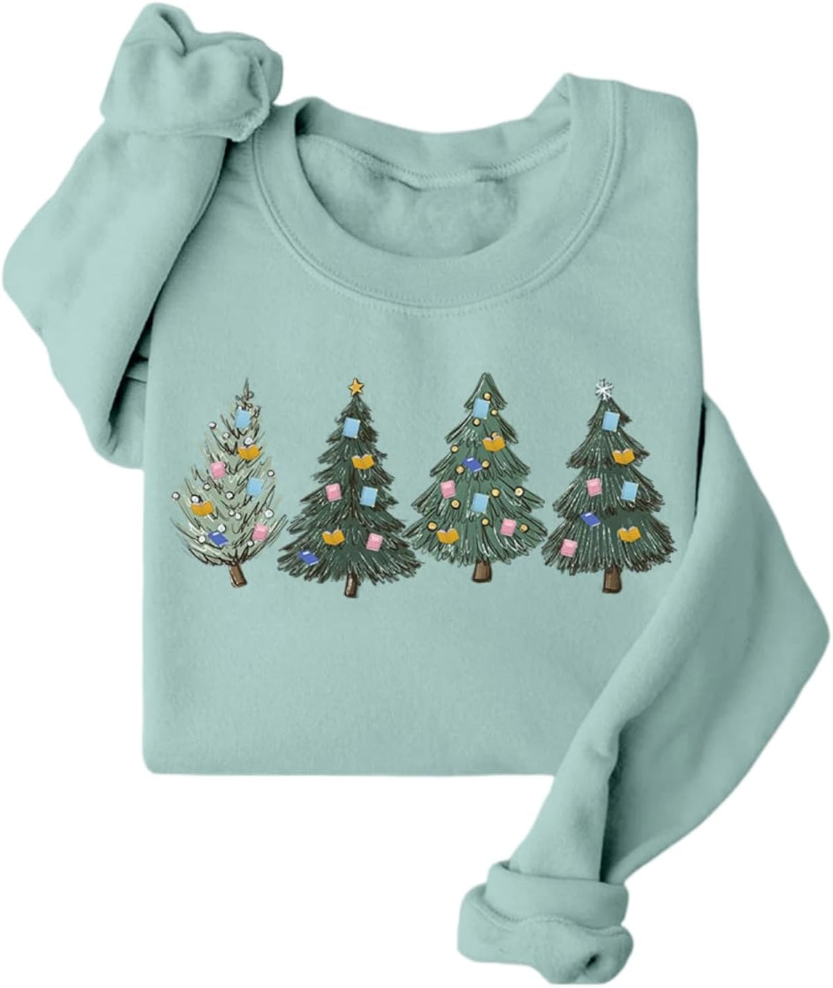 Teacher Christmas Sweatshirt Women Christmas Book Graphic Long Sleeve Shirts Reading Bookish Xmas Pullover Sweater