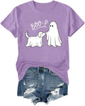 Boo-p Ghost Dog Shirt Halloween Dog Mom T-Shirt Dog Lover Tee
