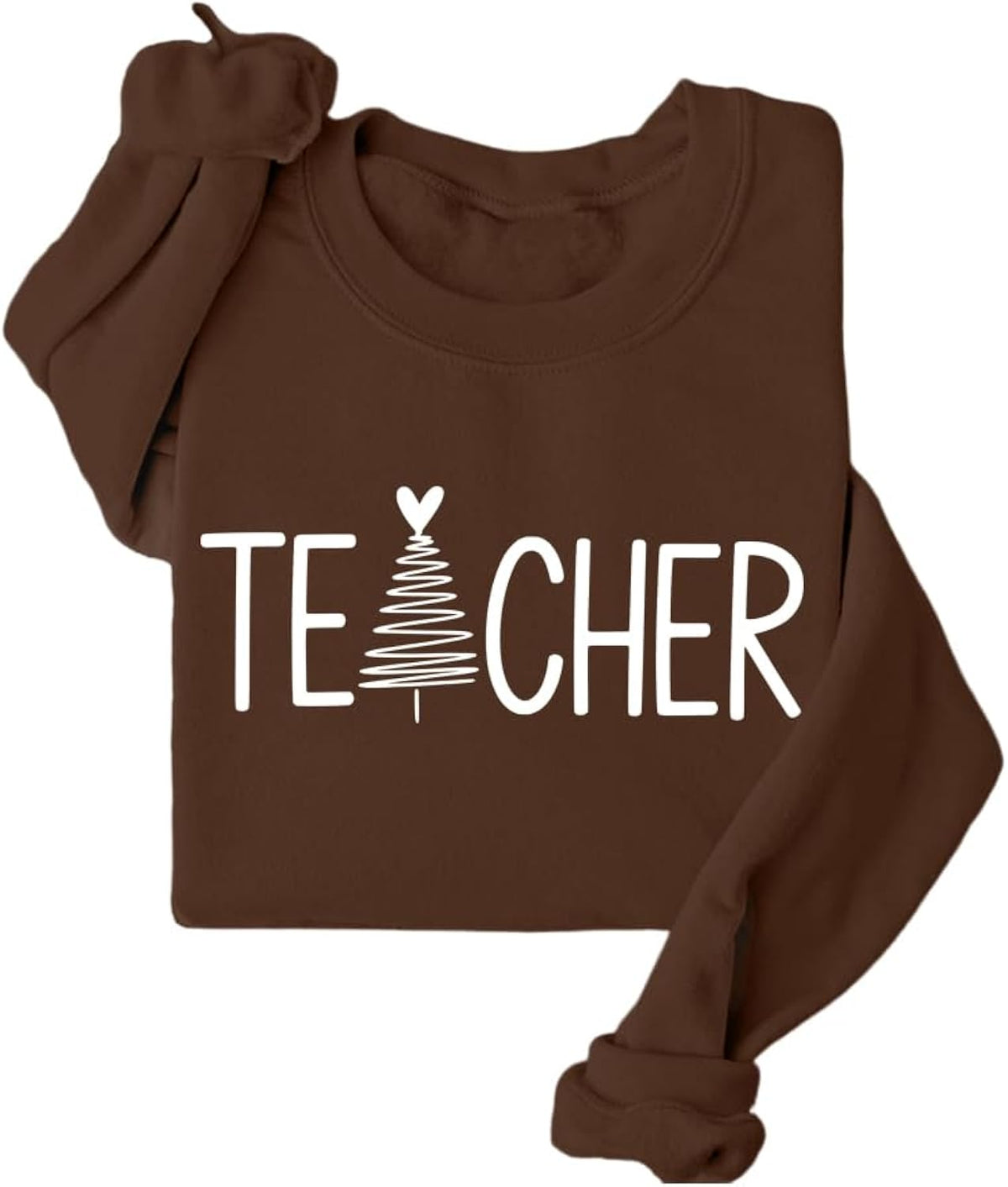 Christmas Fleece Sweatshirt for Teacher Christmas Tree Graphic Vacation Xmas Holiday Crewneck Pullover Top Sweater