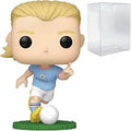 POP Football: Manchester City - Erling Haaland Funko Vinyl Figure (Bundled with Compatible Box Protector Case), Multicolor, 3.75 inches