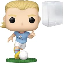 POP Football: Manchester City - Erling Haaland Funko Vinyl Figure (Bundled with Compatible Box Protector Case), Multicolor, 3.75 inches
