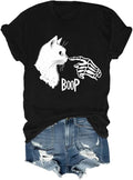 Skeleton Hand Boop Cat Shirt Skeleton Cat T-Shirt