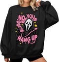 Ghost Horror Graphic Sweatshirt For Women Pink Spooky Halloween Shirt