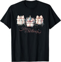 Cute Pastel Merry Christmas Pink Presents Coquette Bow T-Shirt