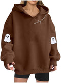 Halloween Spooky Season Sweatshirt for Women Cute Ghost Graphic Pullover