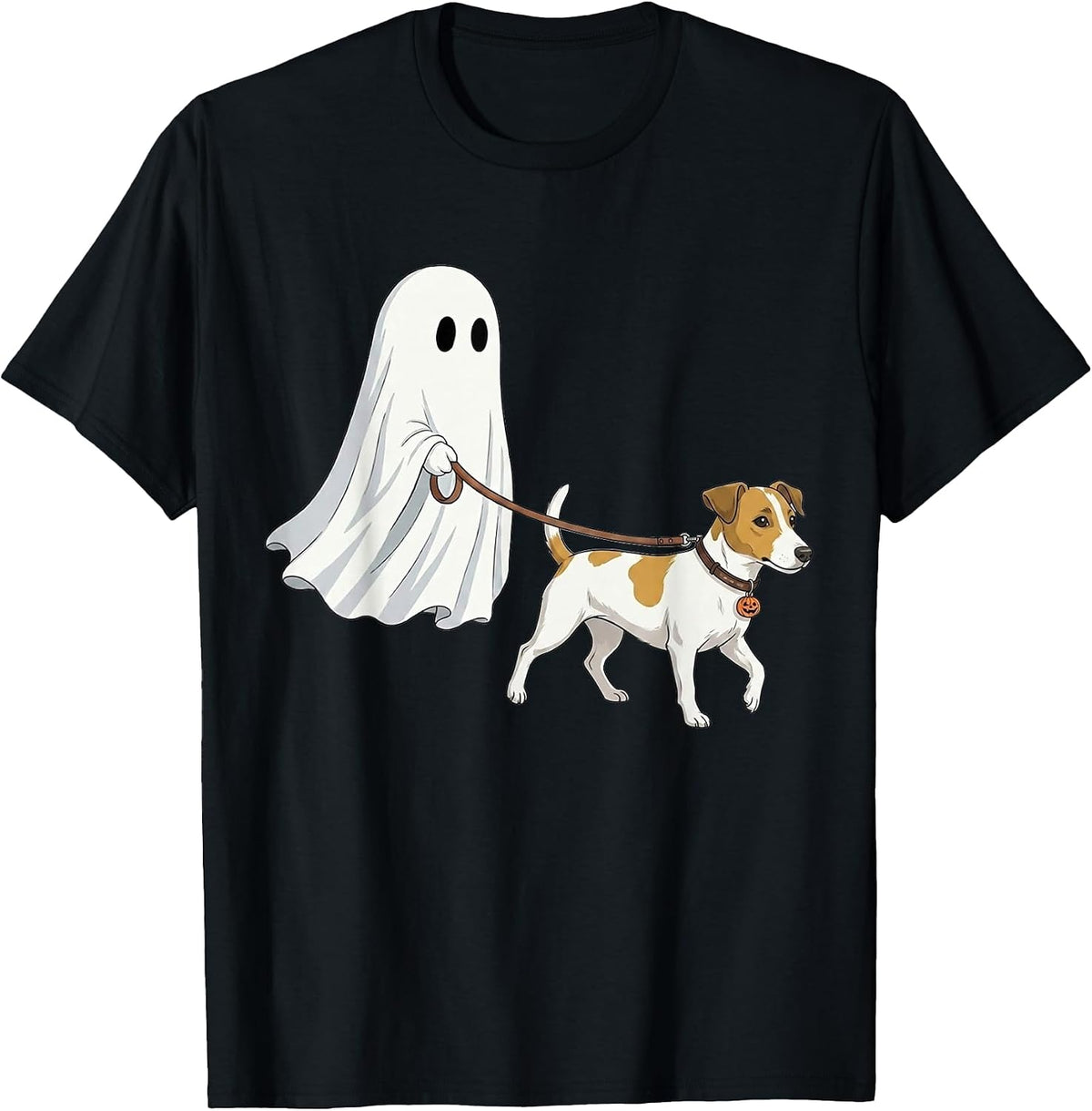 Ghost Walking Dog Ghost Jack Russell Terrier Halloween T-Shirt