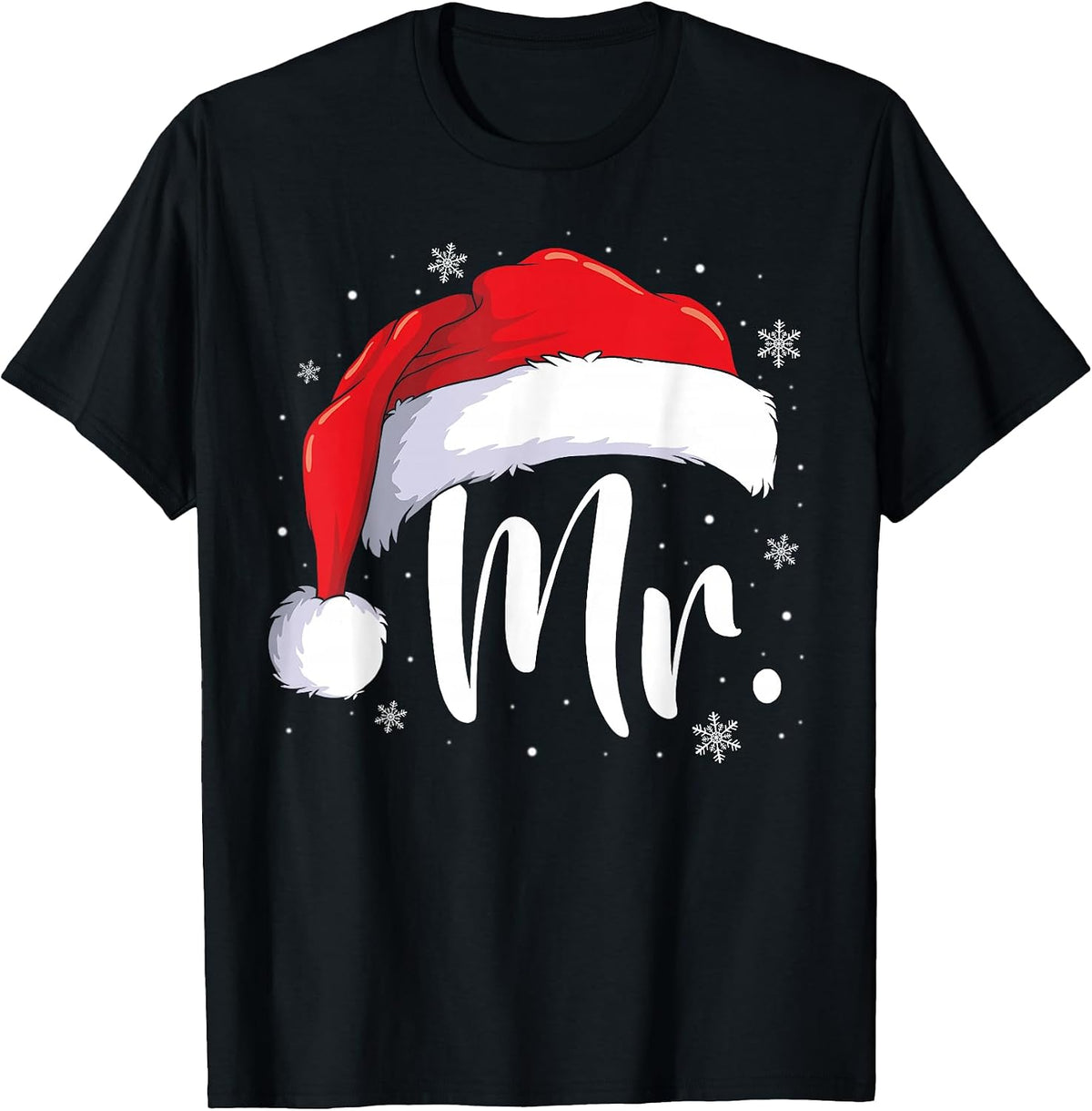 Mr and Mrs Claus Couples Matching Christmas Pajamas Santa T-Shirt