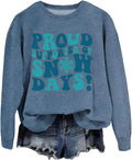 Teacher Christmas Sweatshirts Women Proud Supporter Of Snow Days Sweatshirt Funny Crewneck Teacher Shirt Pullover