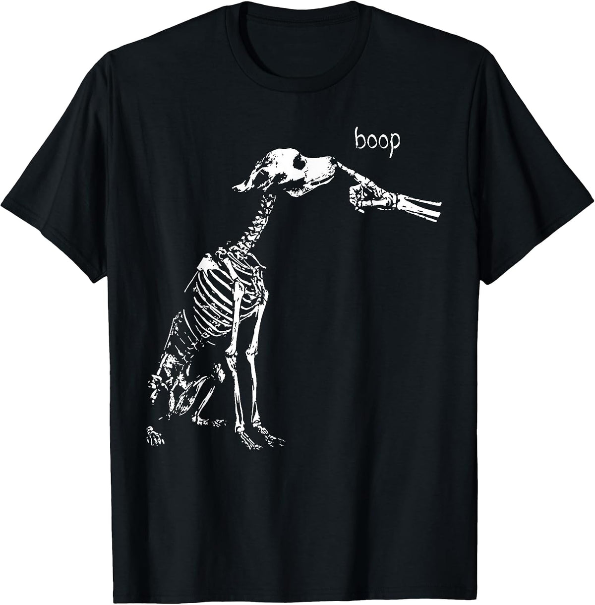 Boop Funny Dog Skeleton Boop Halloween Night Dog Graphic T-Shirt