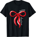 Merry Christmas Bow Red Santa Xmas Coquette Aesthetic T-Shirt