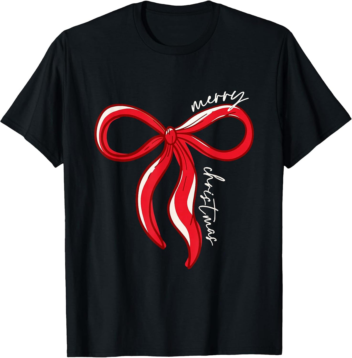Merry Christmas Bow Red Santa Xmas Coquette Aesthetic T-Shirt