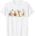 Fall Halloween Teacher Ghost School Supplies Spooky Season T-Shirt