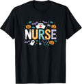 Nurse Halloween Ghost Pumpkins Bats Spider Stethoscope T-Shirt