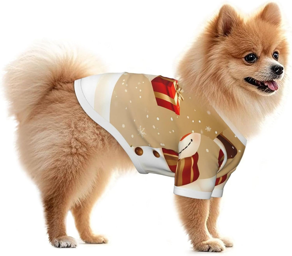 Christmas Snowman Gift Print Dog Short Sleeves Shirt