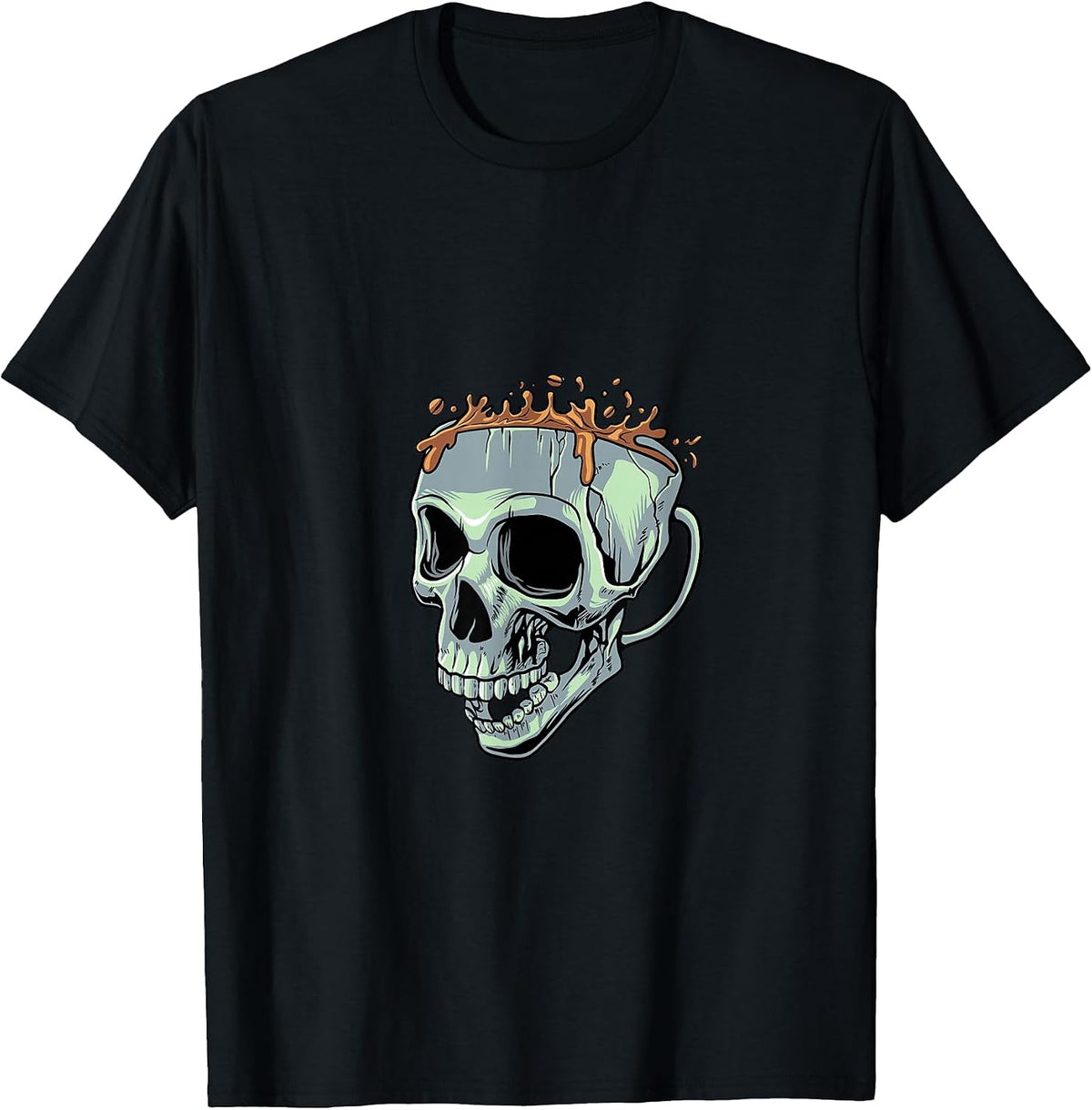 Skeleton Coffee Art - Bone Scary Skull T-Shirt