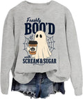 Freshly Boo'd With Scream And Sugar Ghost Coffee Halloween Sweatshirt