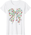 Christmas Coquette Christmas String Lights Bow Women Girls T-Shirt