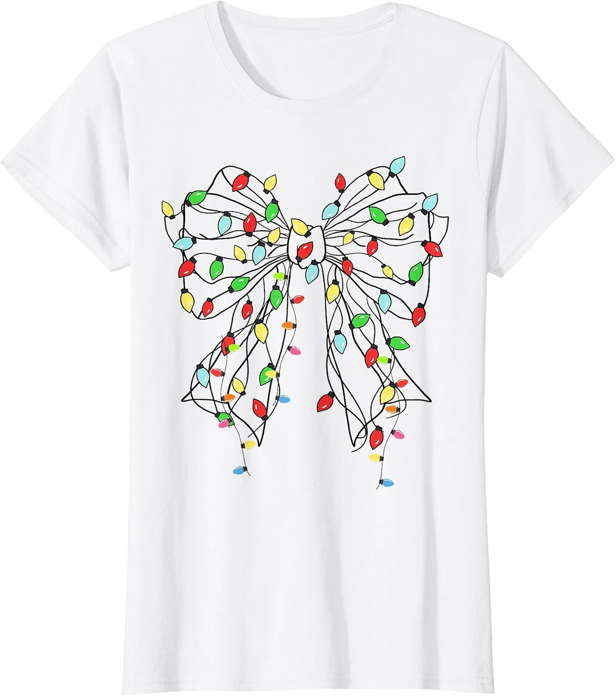 Christmas Coquette Christmas String Lights Bow Women Girls T-Shirt