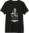 Skeleton Drinking Coffee Halloween Skull Barista Funny Premium Tri-Blend T-Shirt