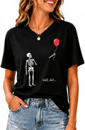 Well Sht Sarcastic Skeleton Halloween Shirt Funny Skeleton Lost Balloon Tee
