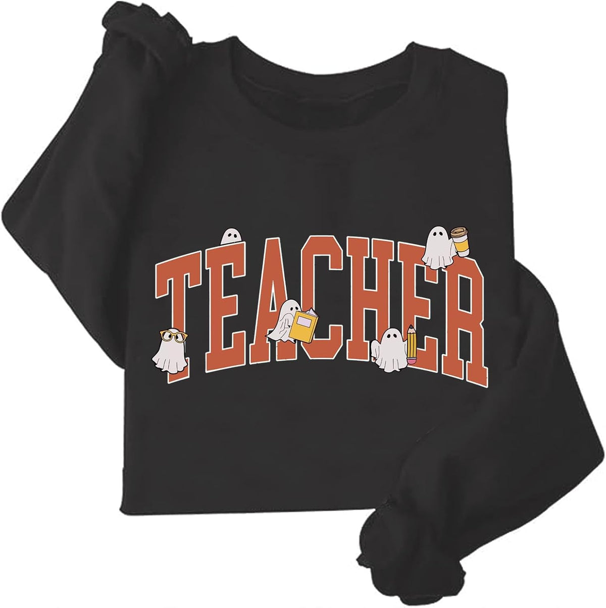 Halloween Teacher Sweatshirt Cute Ghost Teacher Spooky Season Teachers Gift