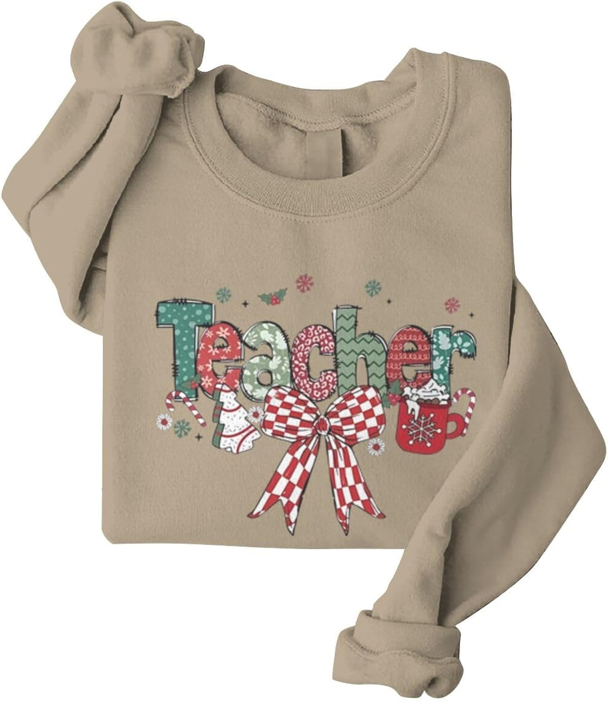 Christmas Teacher Sweatshirts for Women Merry Christmas Sweatshirt Xmas Gift