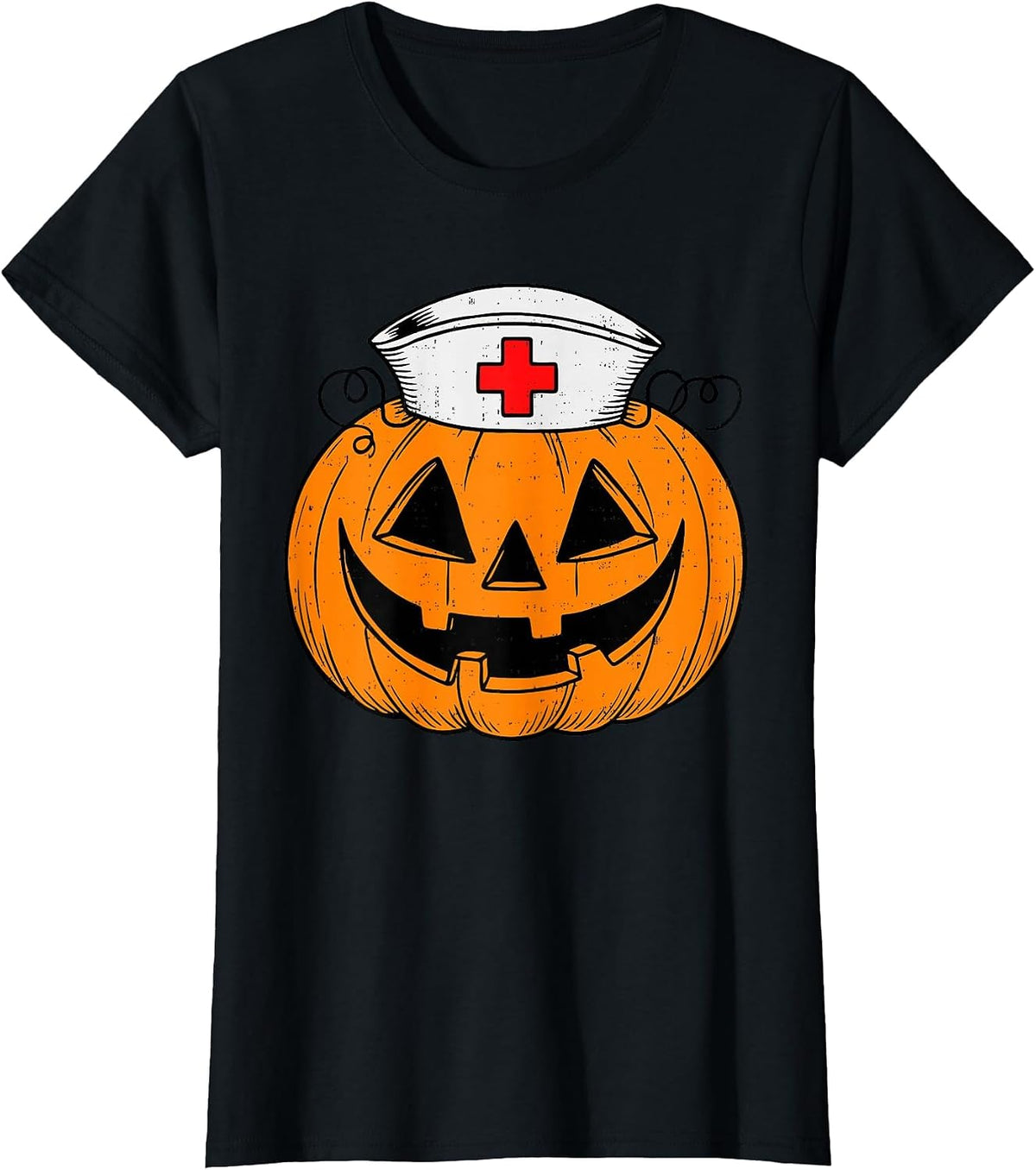 Funny Pumpkin Nurse Scary Halloween Costume RN CNA ICU Women T-Shirt