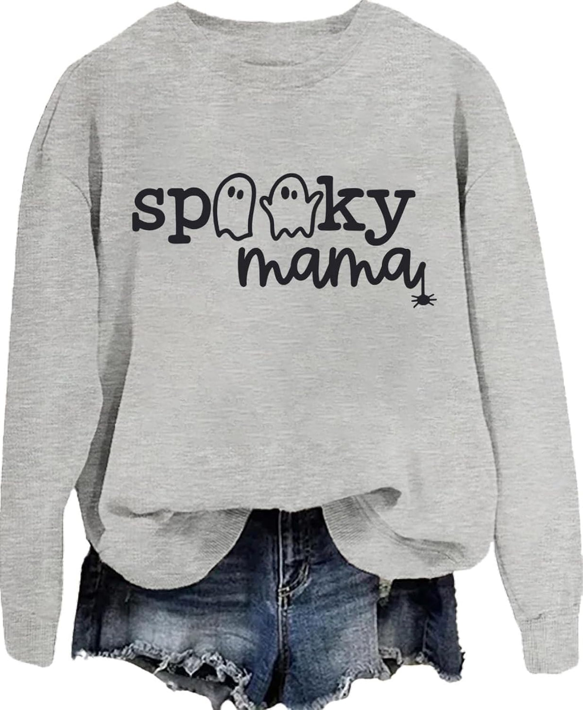 Halloween Sweatshirts For Women Spooky Mama Sweatshirt & Hoodie Spooky Mama Shirt Long Sleeves
