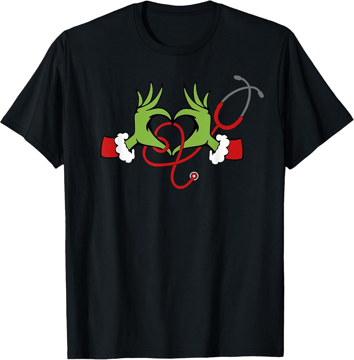 Stethoscope Nurse Merry Christmas Xmas Santa Pajamas Holiday T-Shirt