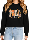 Women's Autumn Lettering Print Sweatshirt Relaxed Crewneck Pullover