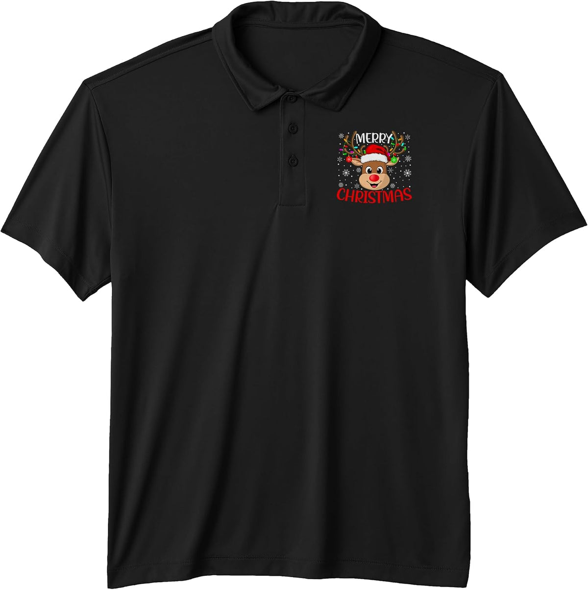Merry Christmas Reindeer Xmas Family Matching Men Women Kids Performance Polo Shirt
