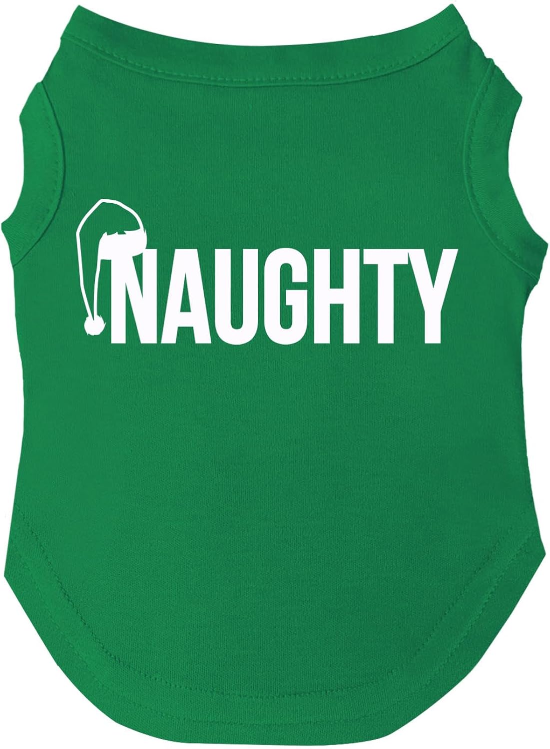 Naughty Dog Tee Shirt | Sleeveless Breeds | Christmas | Holiday Season | Winter Wonderland | Gift |Green, X-Large 105_Naughty