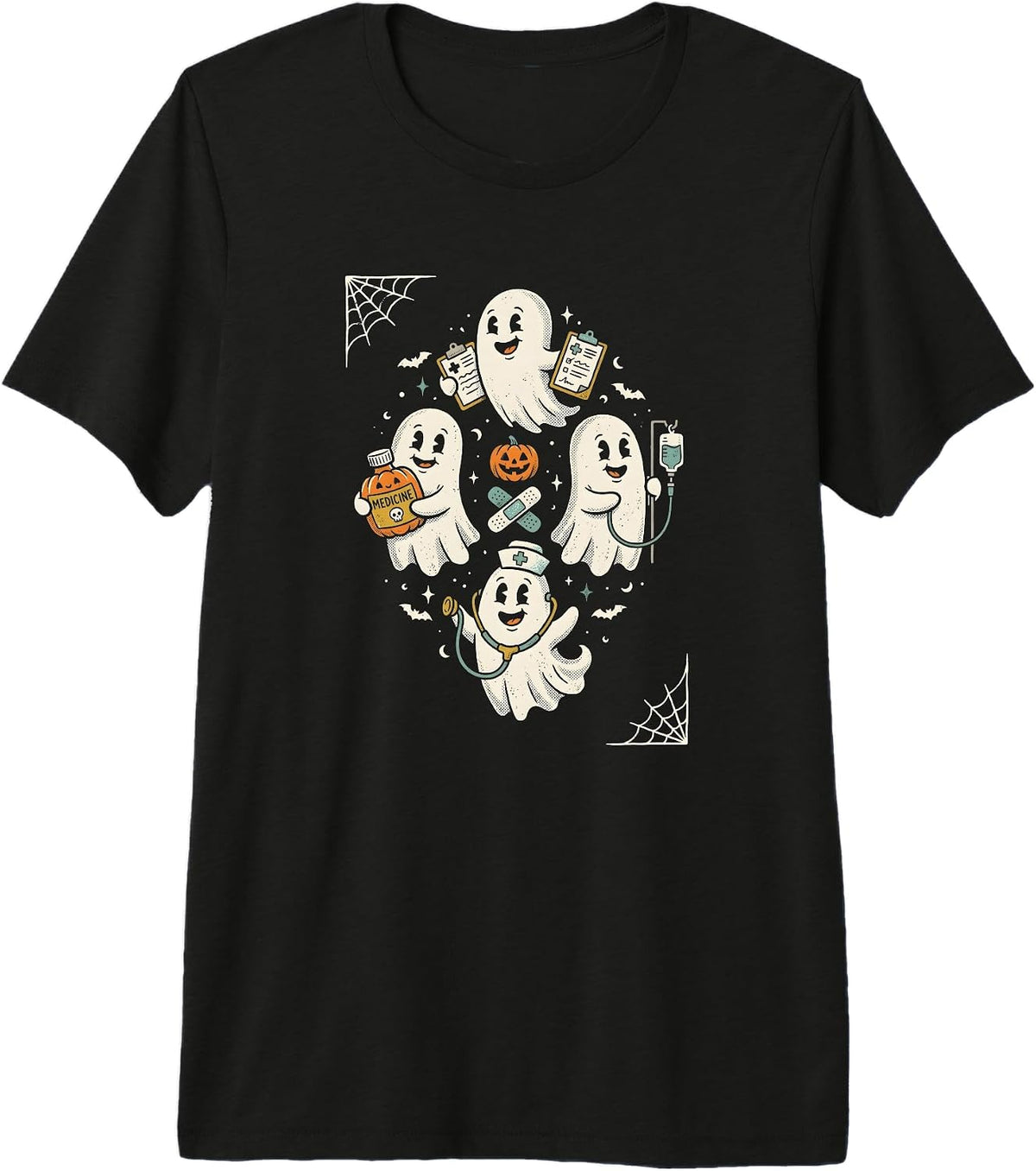 Ghost Nurse Crew Medical Props Cute Halloween Nursing Shirt Premium Tri-Blend T-Shirt