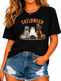 Halloween Cat Shirt Black Cat Pumpkin Halloween T-Shirt