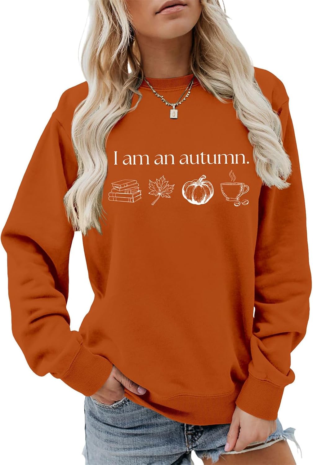 I Am An Autumn Sweatshirt Fall Book Leaf Pumpkin Coffee Shirts Fall Sweater