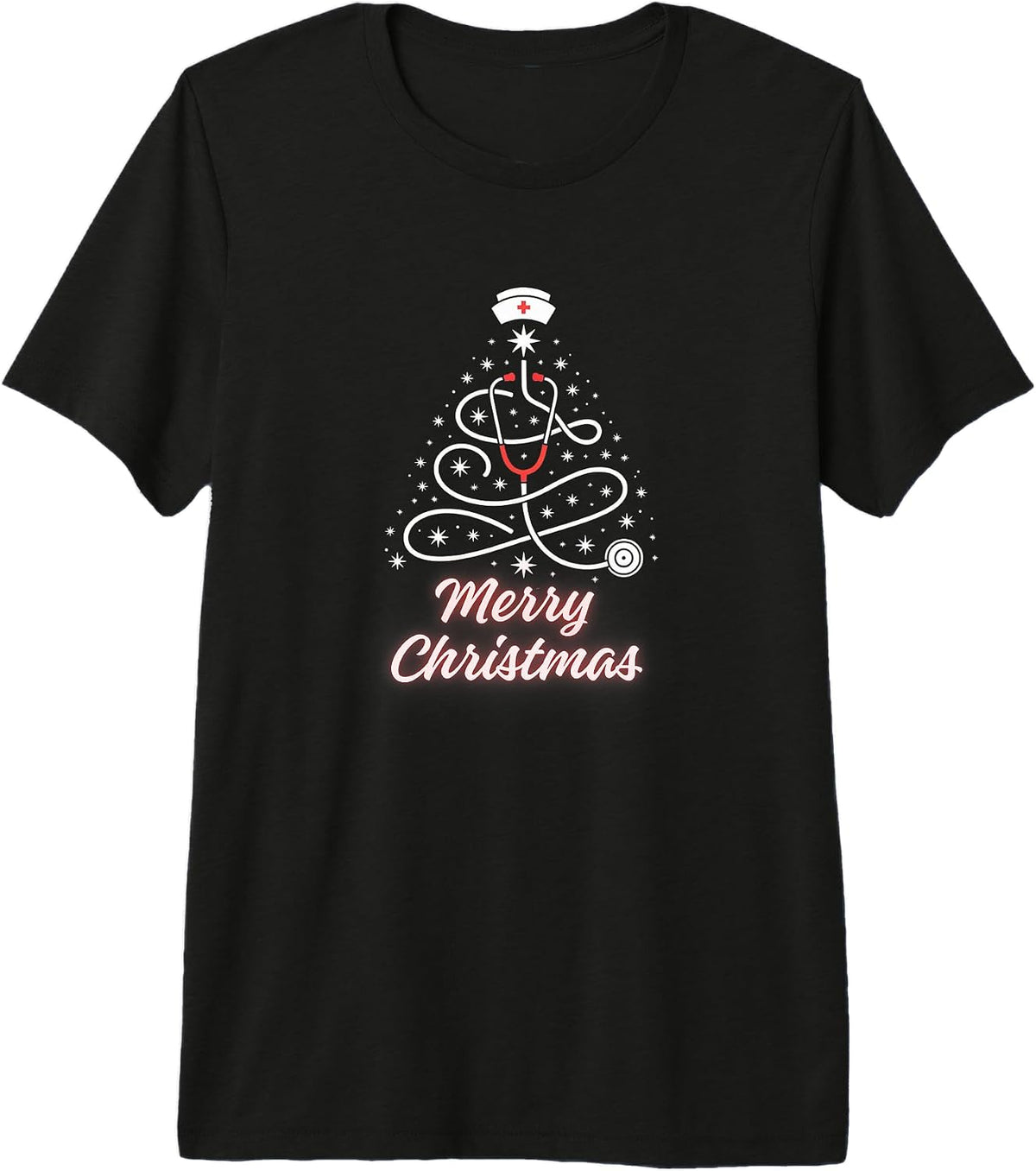 Nurse Christmas Tree Stethoscope Merry Christmas Design Premium Tri-Blend T-Shirt