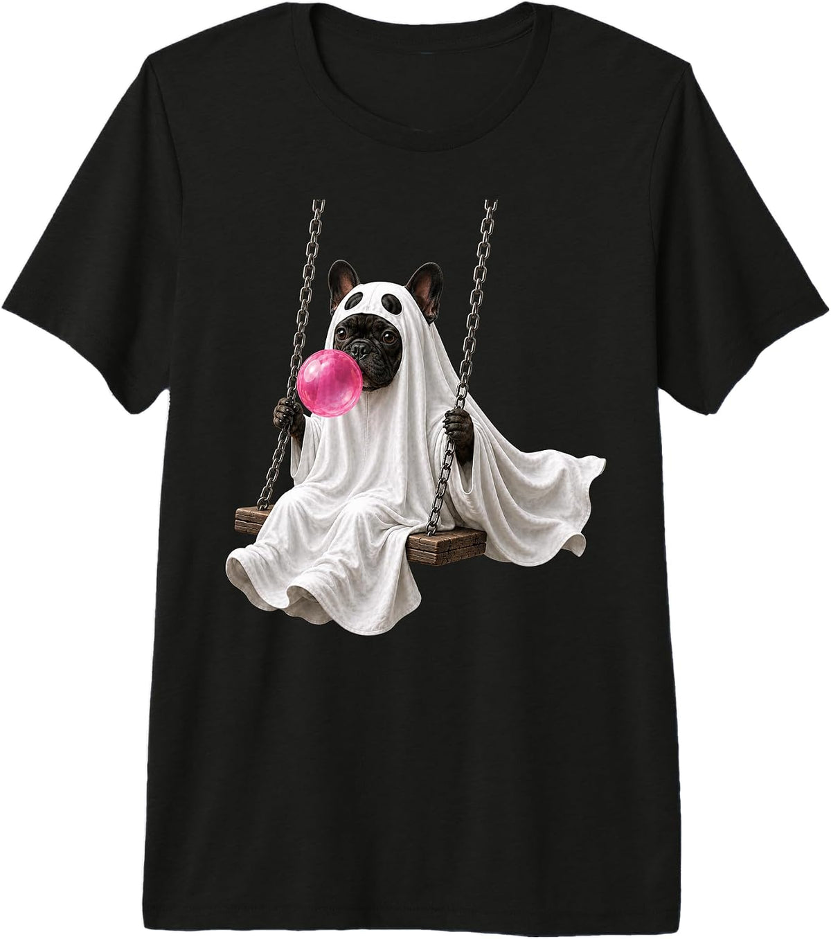 Funny Spooky Ghost French Bulldog Halloween Dog Lover Premium Tri-Blend T-Shirt
