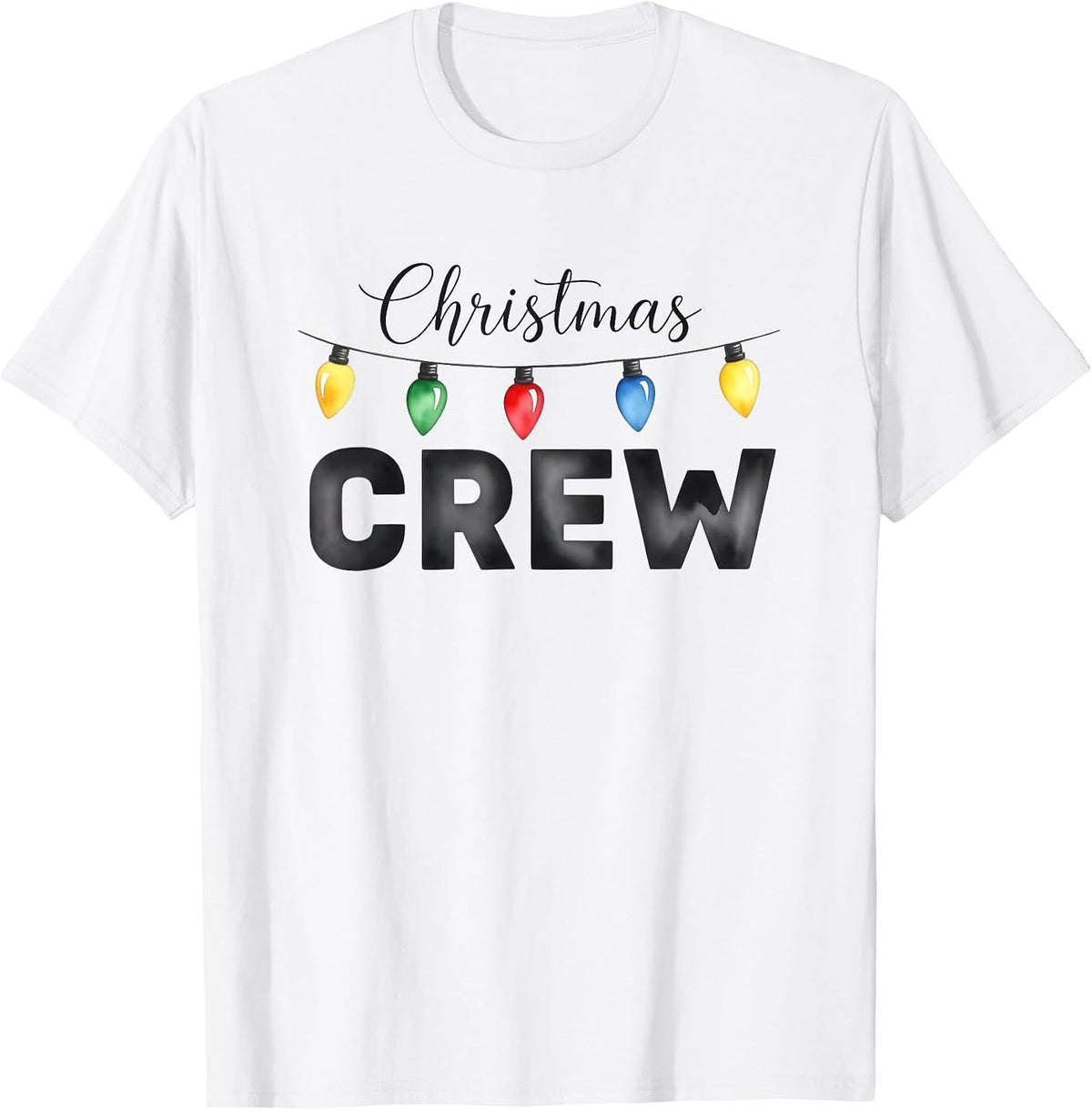 Christmas Crew Matching Family Funny Holiday Light Graphic T-Shirt
